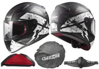 Integrální moto helma LS2 FF353 Rapid Deadbolt matt black white (Integrální moto přilba LS2 FF353 Rapid Deadbolt matně černobílá)