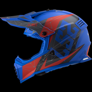Krosová moto přilba LS2 MX437 Fast Evo Alpha blue (Motokrosová helma LS2 MX437 Fast Evo Alpha modrá)