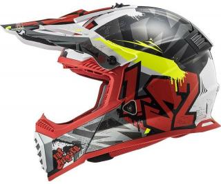 Krosová moto přilba LS2 MX437 Fast Evo Crusher black/red (Motokrosová helma LS2 MX437 Fast Evo Crusher černo/červená)