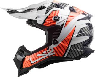 Krosová moto přilba LS2 MX700 Subverter Evo Astro white orange (Motokrosová helma LS2 MX700 Subverter Evo Astro bílo-oranžová)