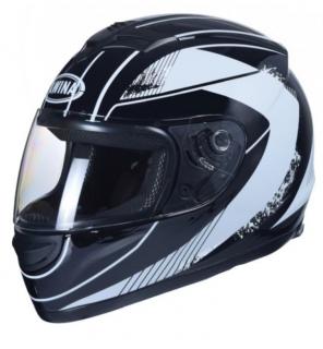 Moto helma integrální černo-bílá A3 (Integrální moto přilba Awina A3)