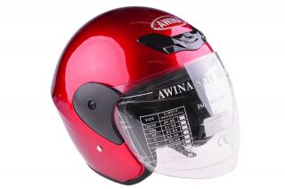 Moto helma na skútr červená TN8661 (Moto přilba otevřená pro skútr)