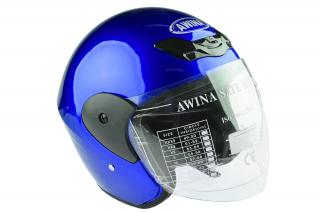 Moto helma na skútr modrá TN8661 (Moto přilba otevřená pro skútr)