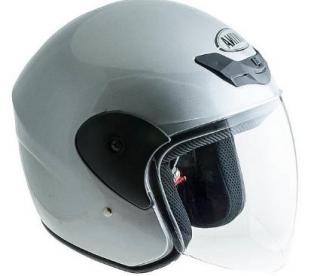 Moto helma na skútr stříbrná TN8661 (Moto přilba otevřená pro skútr)