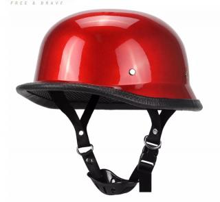 Moto helma retro německá červená (Retro německá moto helma red)