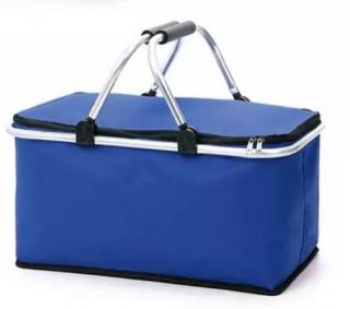 Nákupní termo košík do auta a piknik blue (Pikniková termo taška košík skládací)
