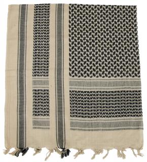Arabský šátek s třásněmi (palestina, arafat) béžovo-černý 115x110cm
