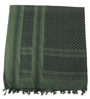 Arabský šátek s třásněmi (palestina, arafat) olivovo-černý 115x110cm