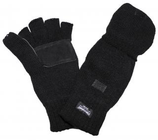 Multifunkční rukavice - bezprstové - palčáky Thinsulate černé Velikost: L