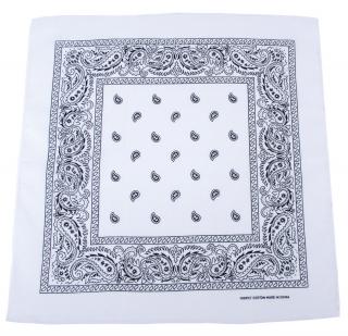Šátek bílo-černá barva 55 x 55 cm bavlna