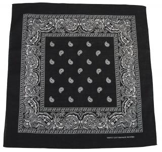 Šátek černo-bílá barva 55 x 55 cm bavlna