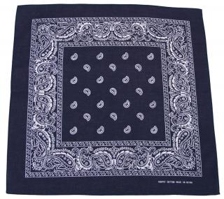 Šátek námořní modř-bílá 55 x 55 cm bavlna
