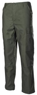 US klasické kalhoty BDU olivové s podšitými koleny a sedací částí Velikost: L