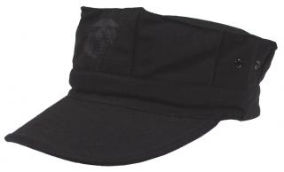 US mariňácká čepice s kšiltem černá s potiskem Velikost: L