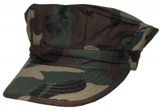 US mariňácká čepice s kšiltem woodland s potiskem Velikost: XL