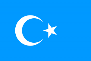 Vlajka Východní Turkestán (Ujgursko) o velikosti 90 x 150 cm