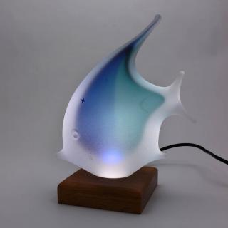 Skleněná lampa - ryba LF Barva: AQUA - modrá a tyrkysová, Výška: 27 cm