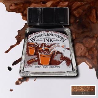 469 Peat brown 14ml Drawing ink Winsor and Newton (barevná tuš)