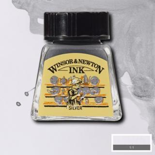 617 Silver 14ml Drawing ink Winsor and Newton (barevná tuš)