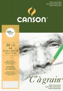 C a grain Dessin A4 125g 30 archů kroužková vazba Canson (pro suché techniky)