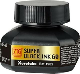 Černý inkoust Super black ink 60ml Kuretake