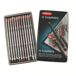 Graphitint barevný grafit 12ks DERWENT (vodou rozmyvatelné barevné grafitové tužky)