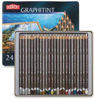 Graphitint barevný grafit 24ks DERWENT (vodou rozmyvatelné grafitové tužky)