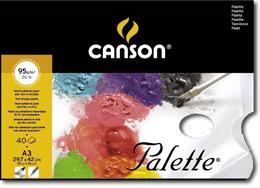 Palette blok s kartonovým podkladem A3 95g 40archů CANSON (ve formě palety pro olej, akryl)