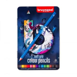 Pastelky Bruynzeel měkké 12 modré balení (chlapecký design)