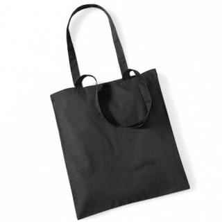 Plátěná taška černá 38x42cm s dlouhým uchem (barva - černá)
