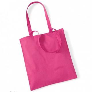 Plátěná taška růžová 38x42cm s dlouhým uchem (barva - přírodní)