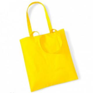 Plátěná taška žlutá 38x42cm s dlouhým uchem (barva - přírodní)