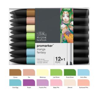 Promarker fixy 12+1 Manga Fantasy Winsor and Newton (umělecké fixy na lihové bázi)