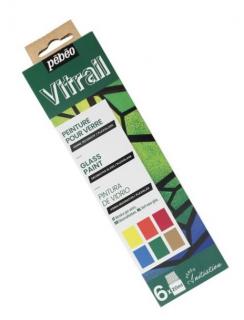 Sada Discovery Vitrail 6x20ml Pebeo (nevypalovací voděodolné barvy na sklo )