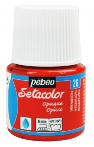 Setacolor Opaque č.26 červená rumělka 45ml Pebeo (barva na textil zažehlovací)