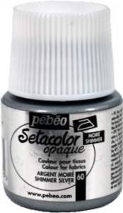 Setacolor Opaque č.60 stříbrná 45ml Pebeo (barva na textil zažehlovací)