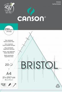 Skicák Bristol 250g/m2 A3 20 listů Canson (lepený na krátké straně)