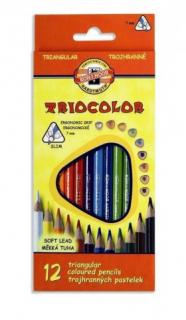 Školní pastelky Triocolor 12ks Kohinoor (šíře 7mm)