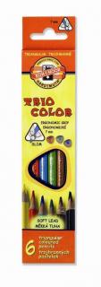 Školní pastelky Triocolor  6ks Kohinoor (šíře 7mm)