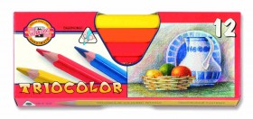 Trojhranné široké pastelky Triocolor 12ks Kohinoor (široké 10,5mm)