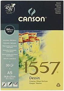 Vysoce kvalitní blok lepený A4 180g 30archů CANSON (tužka, pastely, uhel)