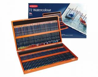 Watercolour Pencils 72ks dřevěný kufřík DERWENT (akvarelové pastelky)
