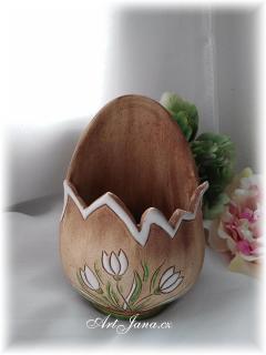 Keramické vajíčko kapsičkové malé (velikonoční vajíčko ručně modelované)