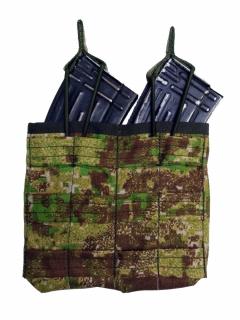 Plochá dvoj sumka AK / BREN / G36 molle - PenCott Greenzone (Open Top Mag Pouch AK47 )