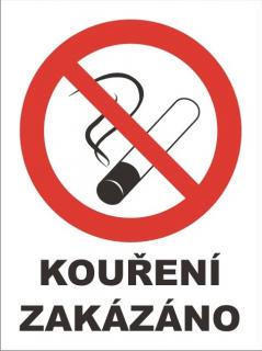 etiketa - etiketa ''Kouření zakázáno''