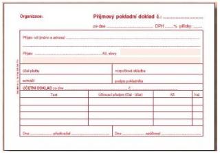 Příjmový pokladní doklad varianta: propisovací PT030