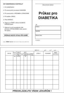Průkaz diabetika neléčeného inzulinem