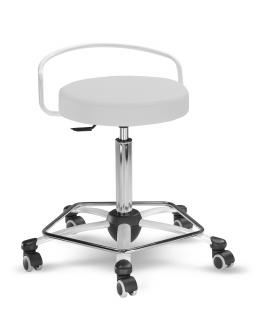 Stolička otočná s oporou pro nohy (barva koženky bude upřesněna dodatečně) varianta: stolička s opěrkou bílou