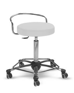 Stolička otočná s oporou pro nohy (barva koženky bude upřesněna dodatečně) varianta: stolička s opěrkou chrom