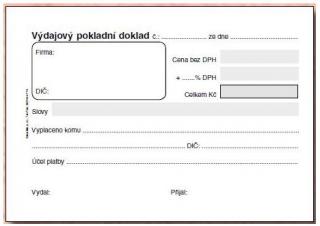 Výdajový pokladní doklad varianta: nepropisovací ET 040